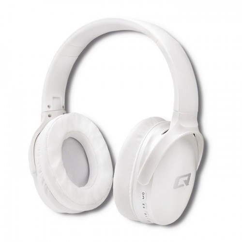 Qoltec Słuchawki z mikrofonem bezprzewodowe nauszne | BT |Super Bass Dynamic | Białe perłowe 50850
