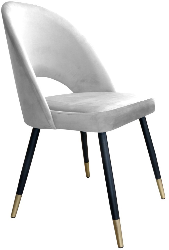 Atos Krzesło ISKAR VELVET GOLD jasno szare nowoczesne z kubełkowym oparciem POLO-GOLD-MG39