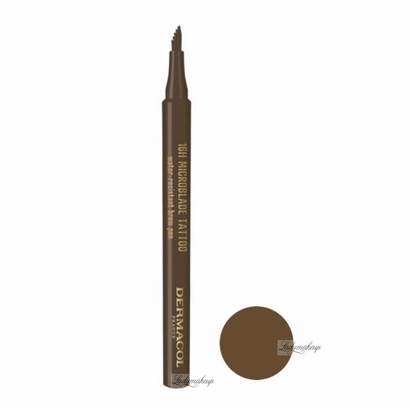 Dermacol 16H MICROBLADE TATTOO - Water-Resistant Brow Pen - Pisak do brwi - 01