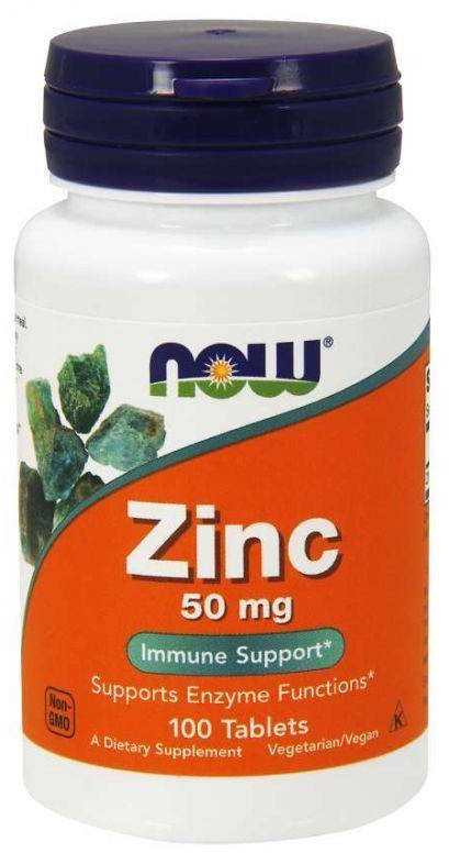 Now Foods Foods Zinc - Cynk 50 mg - Glukonian Cynku (100 tabl.)