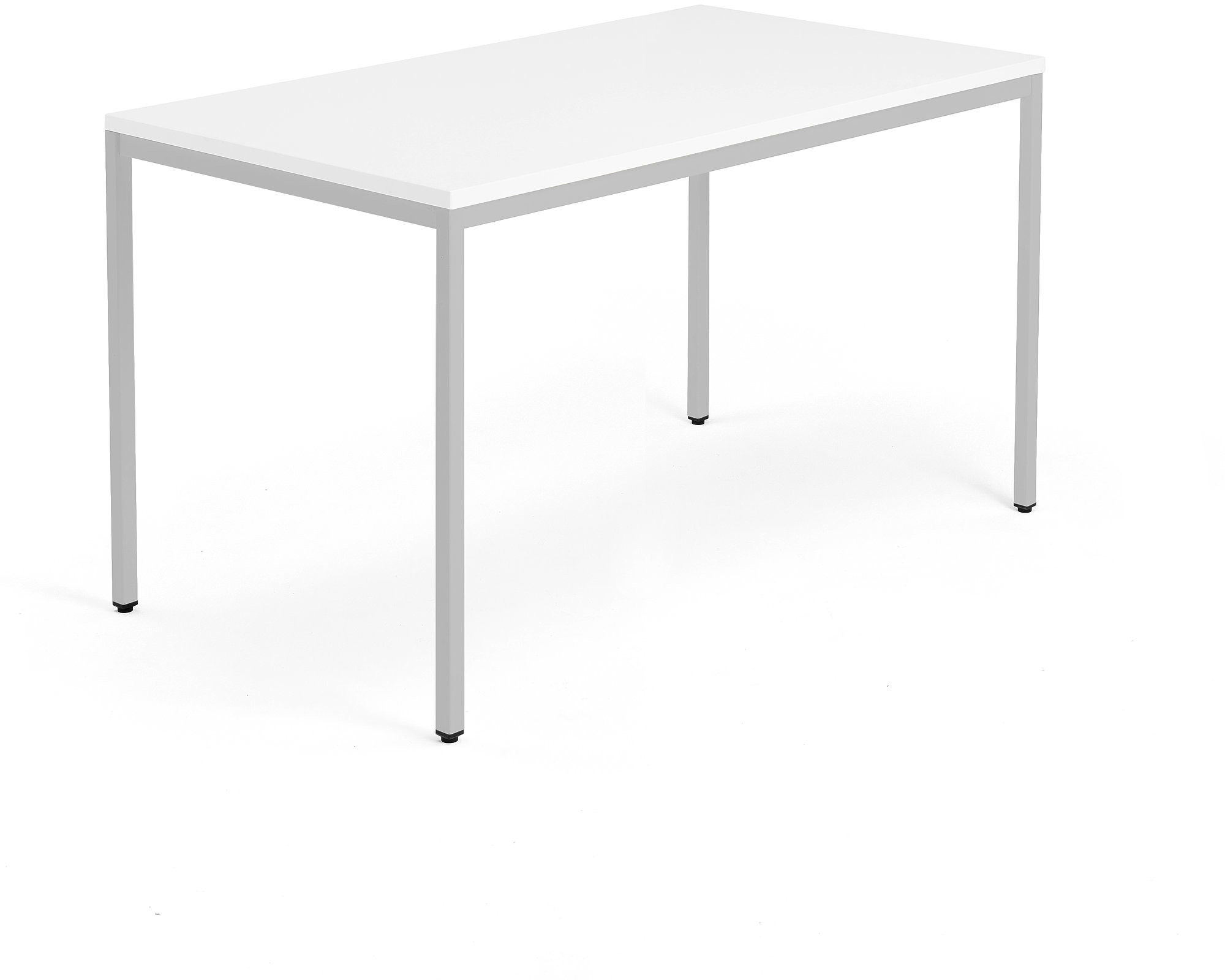 AJ Biurko Modulus rama 4 nogi 1400x800 mm srebrna rama białe 1611323