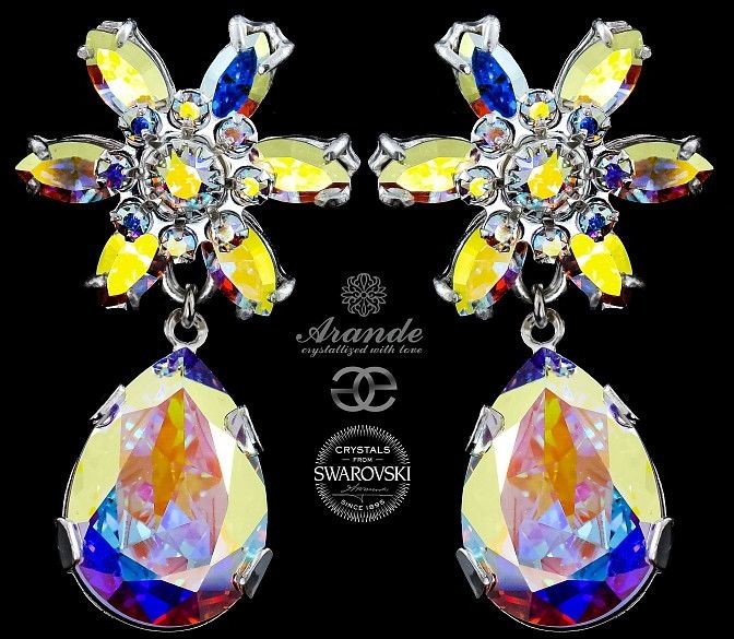 Swarovski Długie Kolczyki Aurora Azure Certyfikat