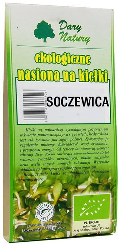 Dary Natury inne BIO NASIONA SOCZEWICY BIO NA KIEŁKI 50 g -