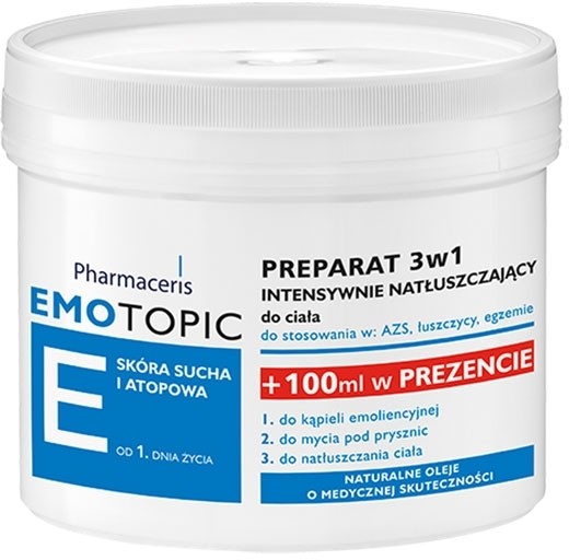 Dr Irena Eris Pharmaceris E EMOTOPIC preparat 3w1 intensywnie natłuszczający do ciała 400ml + szampon kojący 125ml GRATIS