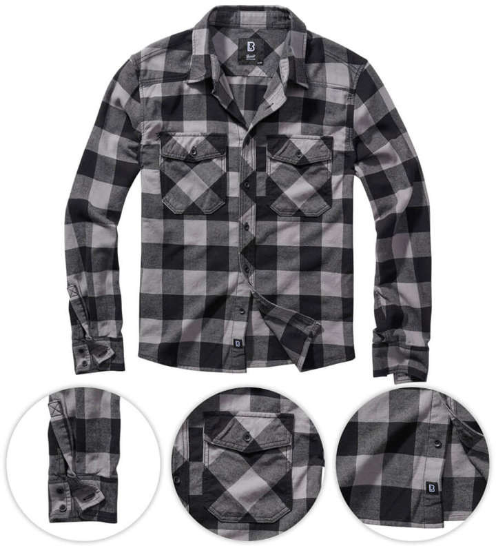 Brandit Koszula w Kratę Check Shirt Czarno-Grafitowa 4002.221/S