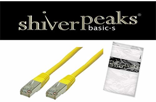 shiverpeaks CAT.5e Patch Cable sieci Ethernet LAN ekranowany Gigabit Abel kabel krosowy RJ45 °F/UTP twisted pair, 2 X RJ45 wtyczka do paneli patch, Patch Panel, router, modem DSL oraz innych urządzeń z przyłączem (BS75117-Y)