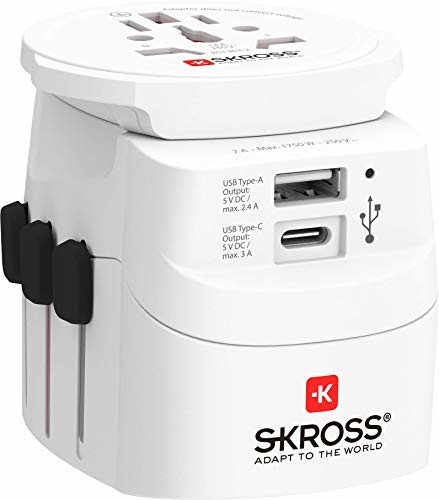 Skross uniwersalna wtyczka podróżna z USB i USB C 1.302472