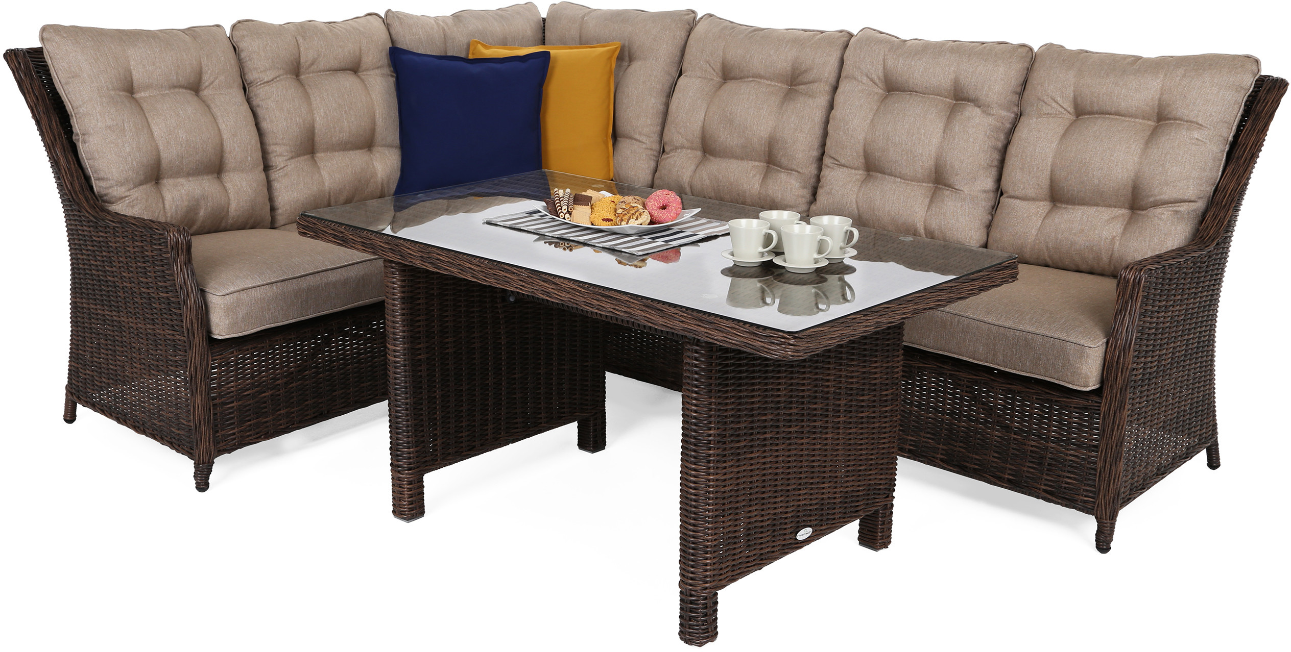 HOME & GARDEN Narożnik technorattanowy lewy Alicante Brown Mat / Brown Melange 431114