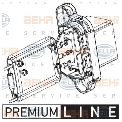 BEHR HELLA Opornik, wentylator wewnętrzny BEHR HELLA 9ML 351 332-361