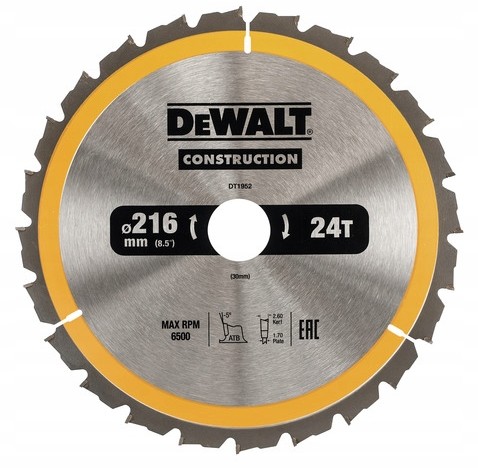 DeWalt DT1952 Tarcza Do Pilarki 216x30mm 24T