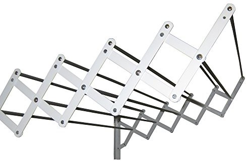 Sauvic 89760  stojak na pranie, wysuwany, powlekany tworzywem sztucznym, biały, z 10 aluminiowymi prętami, 100 cm.