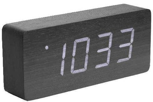 Columbine Columbine Black Wood Alarm Clock KA5654BK