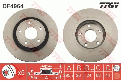 TRW Tarcza hamulcowa DF4964