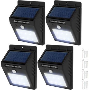TecTake 4 x Ścienna lampa solarna LED z czujnikiem ruchu 401736
