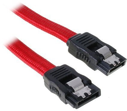BitFenix SATA III przewód (30 cm, sleeved) Czerwony/czarny 4716779442526