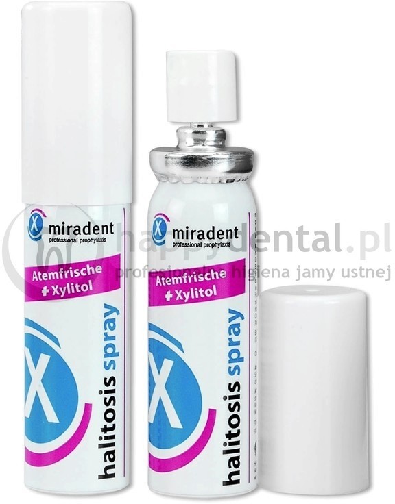 Miradent MIRADENT Halitosis Spray 15ml - odświeżający preparat z ksylitolem w sprayu na suchość jamy ustnej