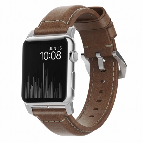 NOMAD Strap Traditional Leather Brown 42mm / 44mm Silver (NM1A4RST00)