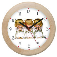 Atrix Zegar drewniany rondo aniołki ATW301A1