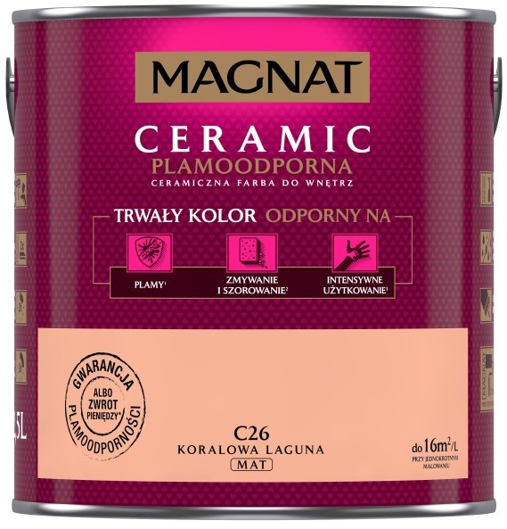 Magnat CERAMIC 2.5L - ceramiczna farba do wnętrz - C26 Koralowa laguna