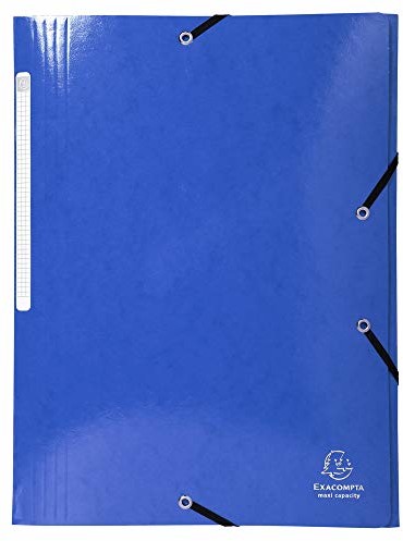 Exacompta Exacompta 55832E teczka na dokumenty (Iderama z 3 klapami i gumowym ściągaczem, 425/m, A4, duża pojemność, karton Manila) 1 sztuka ciemnoniebieska 3130630558323