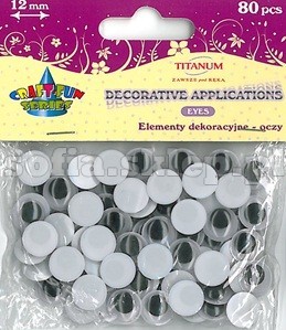 Titanum Kreatywne oczka 12mm 80 sztuk,