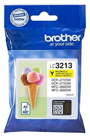 Brother lc3213y Żółty oryginalne wkłady atramentowe Pack of 1 LC3213Y