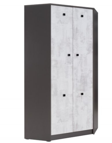 Szafa narożna rogowa szara 92 cm młodzieżowa T4