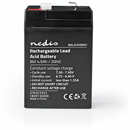 NEDIS Nedis BALA45006V akumulator ołowiowy 6 V | 4500 mAh | 70 x 47 x 101 mm