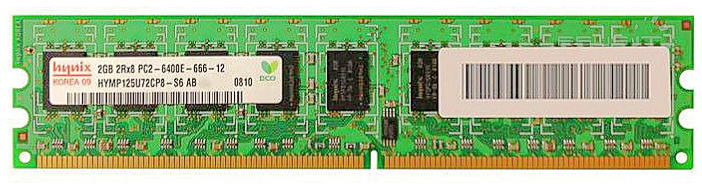 Hynix  RAM 1x 2GB ECC UNBUFFERED DDR2 800MHz PC2-6400 UDIMM | HYMP125U72CP8-S6 HYMP125U72CP8-S6