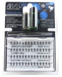 Ardell SET Professional Individuals Starter Kit kępki sztucznych rzęs + klej do sztucznych rzęs + aplikator