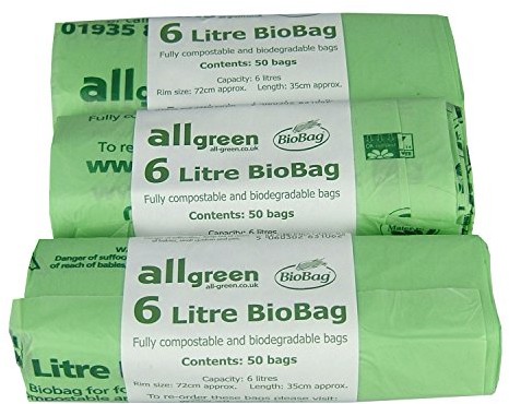 All-Green 6 litr kompostierbarer biobag worek na śmieci, kuchenny 150 worki na śmieci VC 6L-3