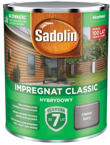 Sadolin Impregnat do drewna Hybrydowy ciemny szary 0 75 l 5327494