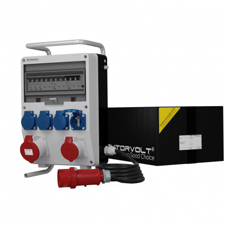 Doktorvolt Rozdzielnica budowlana TD-S/FI 32A 16A 4x230V SKHU stojak kabel wtyczka 32A 9696 DV-9696-F