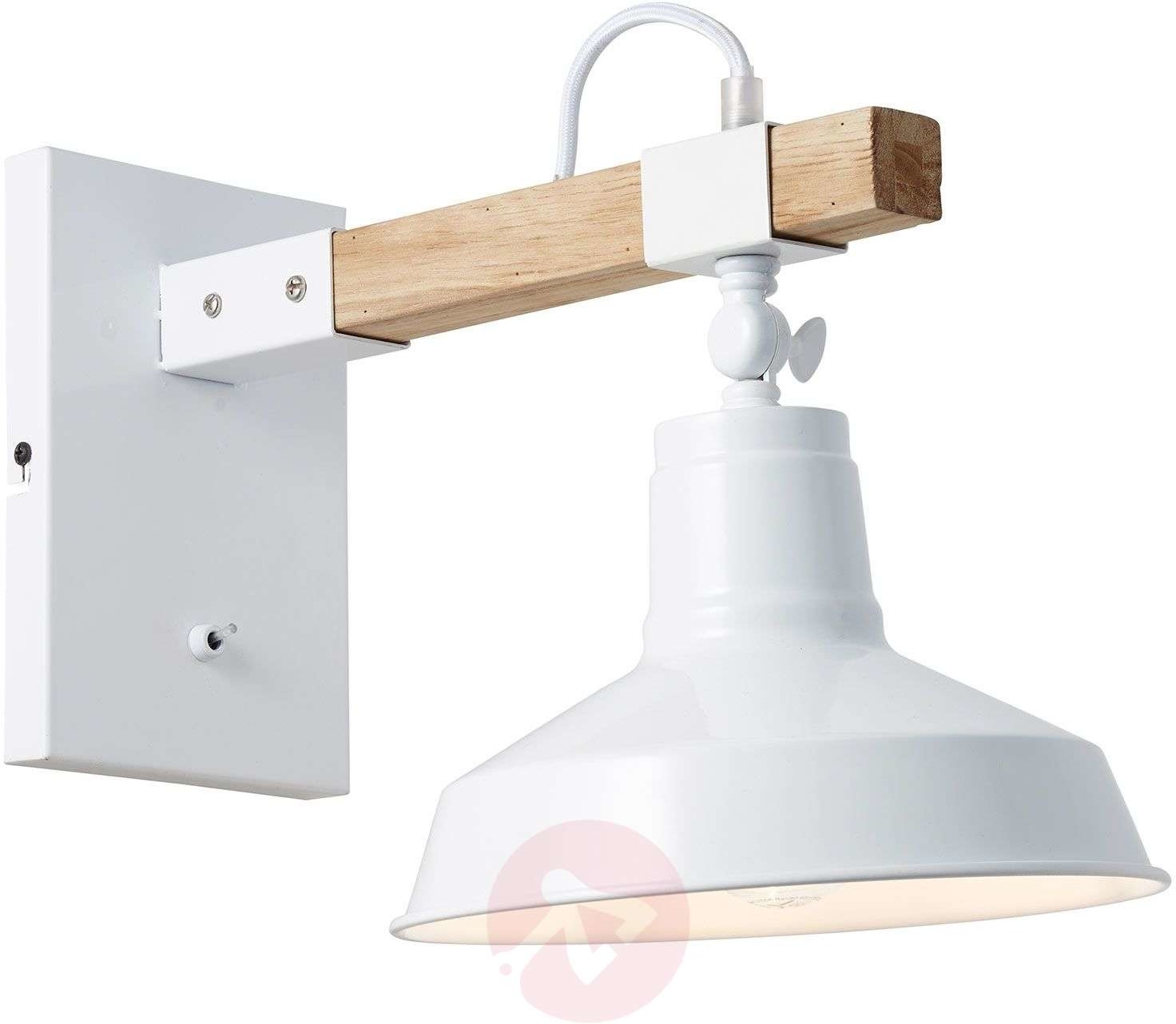 Brilliant Lampa ścienna Hank z drewnianym ramieniem