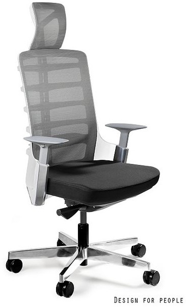 Unique Fotel biurowy Spinelly biały / tkanina W-999-B-BL418