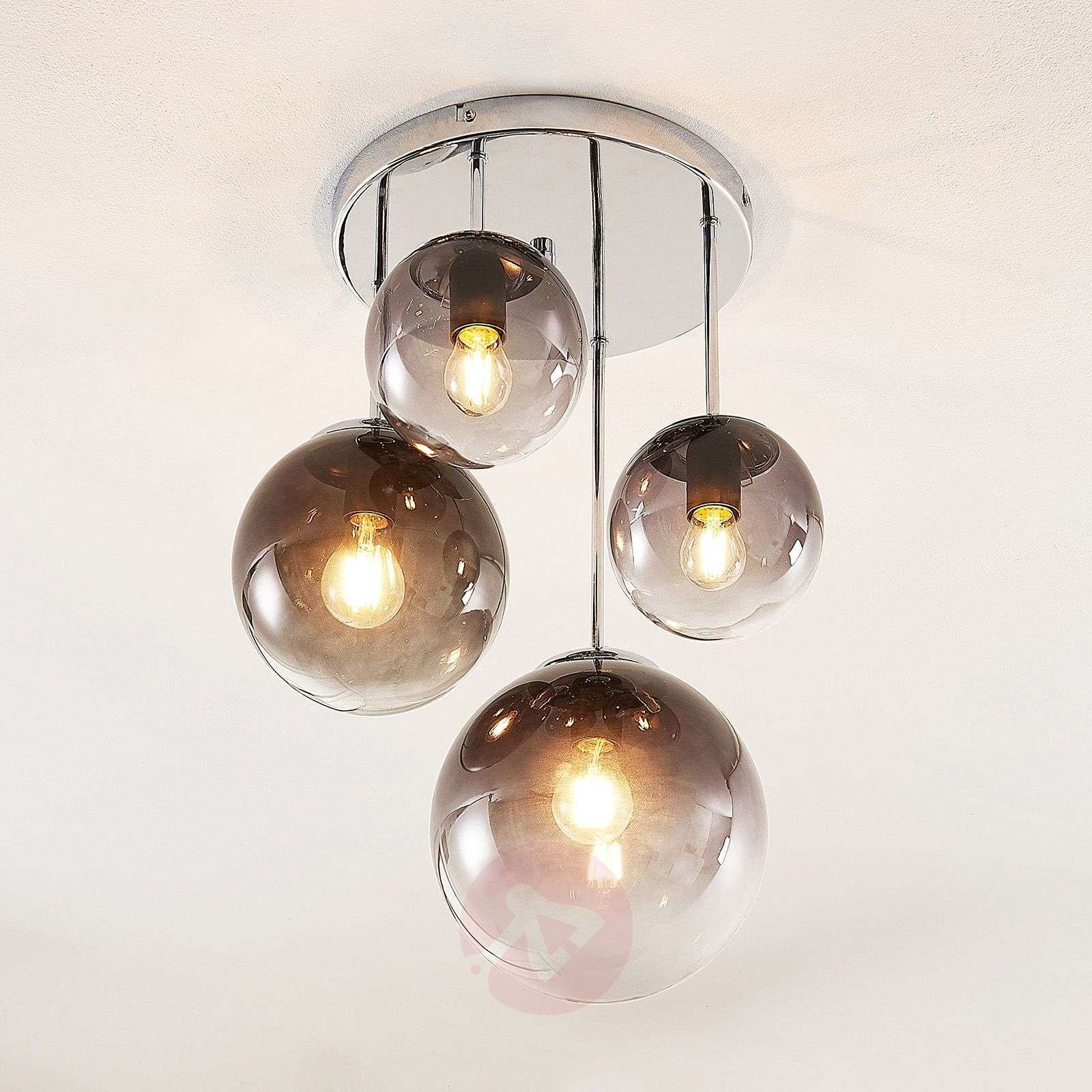 Lindby Lindby Robyn szklana lampa wisząca, 4-punktowa