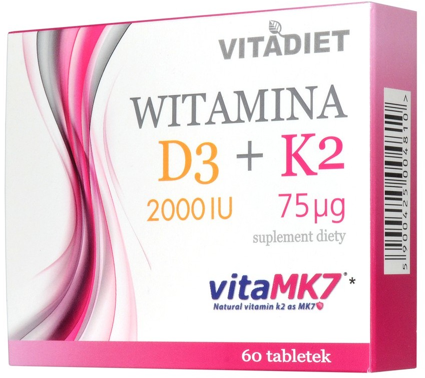 Witamina D3 2000 IU + K2, 75 g, tabletki, 60 szt.