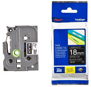Brother TZE-345 Taśma 18mm, czarna, biały nadruk E671-98505_20150121154735