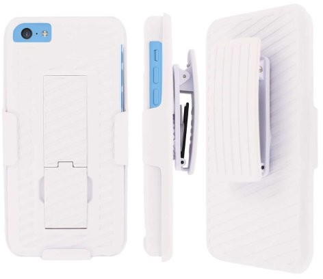 EMPIRE Mpero kolekcja 3 w 1 wytrzymała podpórka etui do Apple iPhone 5C - białe VVAIPMI3IN1WT