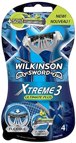 Wilkinson Sword Xtreme 3 Ultimate Plus drodze optycznej gaz, 4 sztuki do trawy, 1er Pack (1 X 4 sztuki) 7004740V