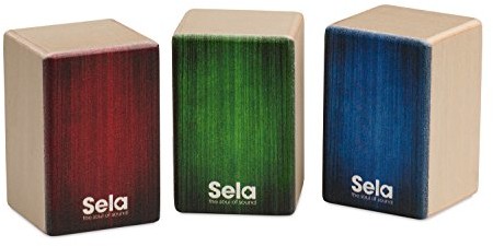 Sela SE 108 Mini Cajon Shaker Set, nadaje się do rytmicznego towarzyszenia, ręcznego perkusji, 3 warianty: miękki, średni, twardy SE 108