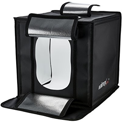 Walimex Pro kostka do nagrywania, Ready to go (43 x 43 x 43 cm wkładki z oświetleniem LED, w zestawie: dopuszczalne i dyfuzor) czarna 21268