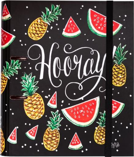 Zwart segregator ringowy Hooray 2 ringi A4 karton czarny/czerwony twm_997402