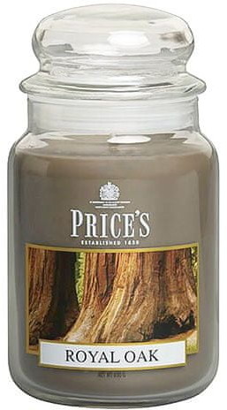 Price's Candles Prices Candles Świeca zapachowa w DUŻYM SZKLANYM SŁOIKU ze szklaną pokrywką dąb Królewski
