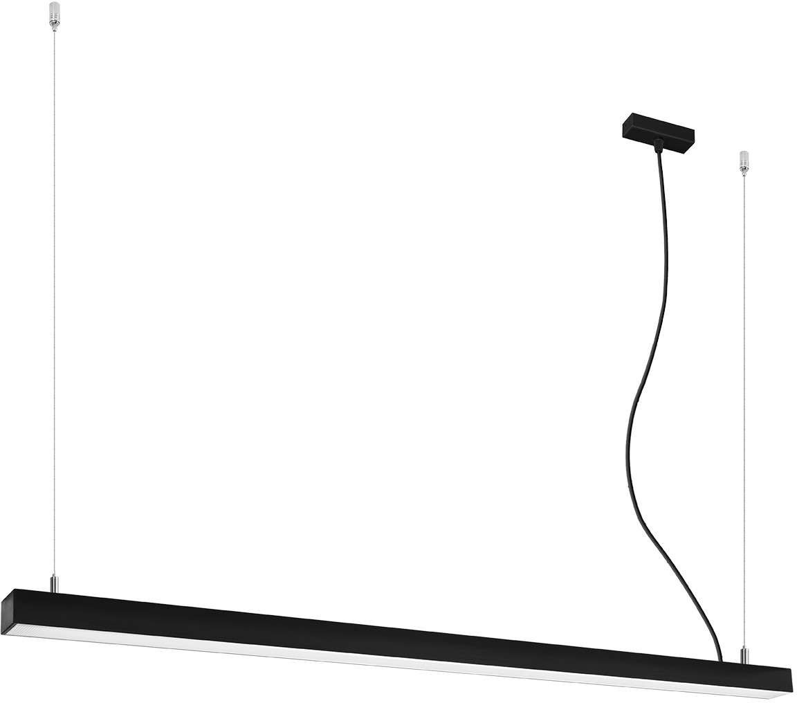 Thoro Nowatorska Lampa Wisząca PINNE 1450 CZARNA Minimalistyczny Design Lampa Sufitowa Natynkowa Żyrandol Moduł LED Ciepła Barwa Światła Oświetlenie do Salonu Nad Stół Sypialni Biura Oprawa THORO TH.084