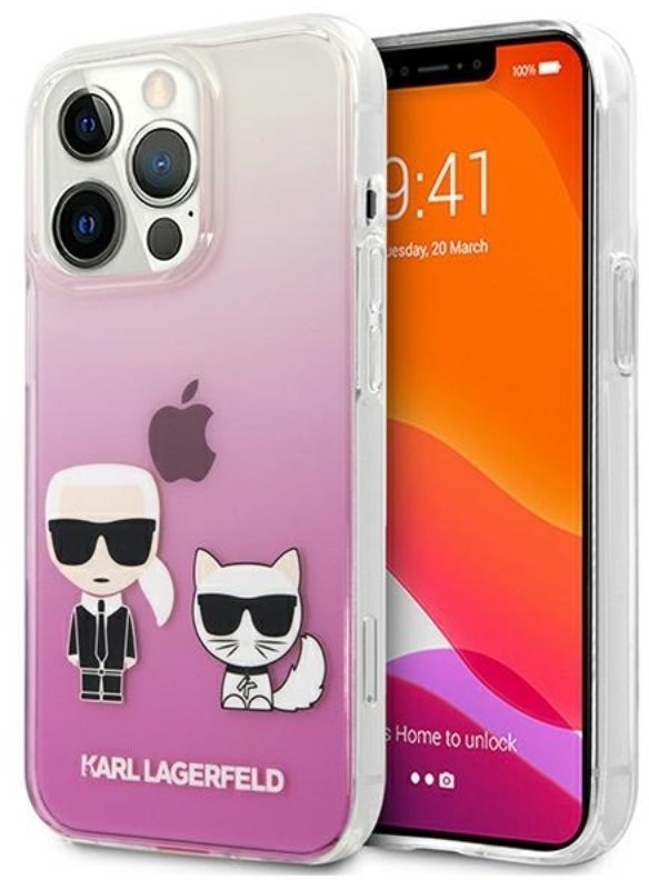 Karl Lagerfeld Ikonik & Choupette - Etui iPhone 13 Pro Max (różowy) KLHCP13XCKTRP