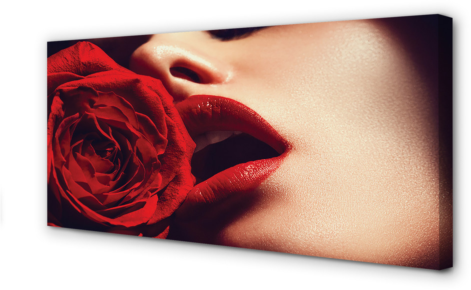 PL Tulup Obrazy na płótnie Róża kobieta usta 125x50cm