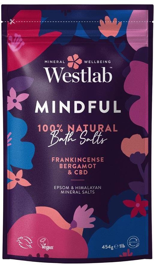 Westlab Mindful Olejek Kadzidłowy & Bergamotka 454g odprężająca sól do kąpieli