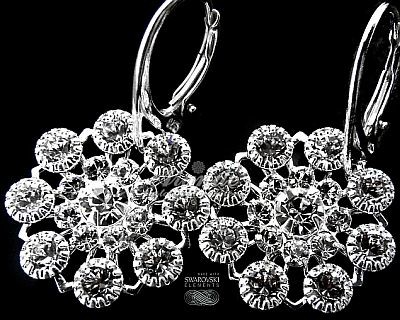 Swarovski Nowe Unikat Kolczyki Crystal Flow Lux