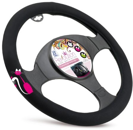 Bottari SpA 29217 pokrowiec na kierownicę My Sweet Cat - czarny/różowy 29217